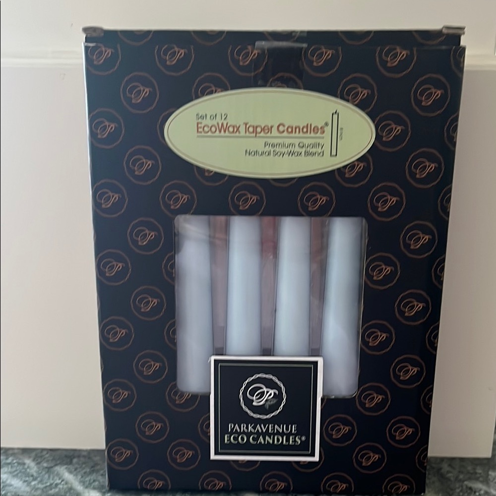 Set of 12 White Taper Candles